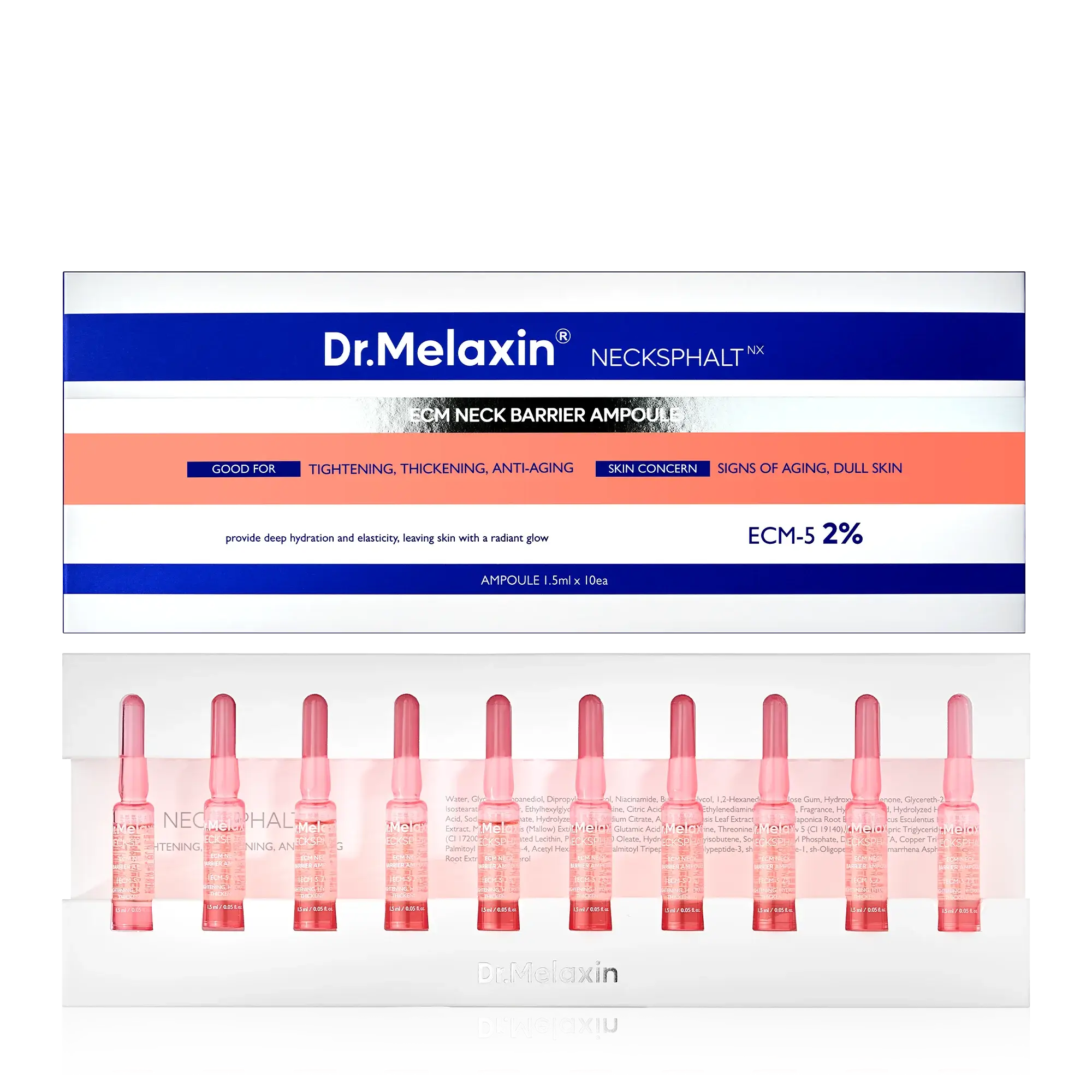 Kosmic - Kbeauty Skincare - Venta al por mayor Sérum facial - [Dr.Melaxin] Ampolla Barrera para el Cuello Necksphalt ECM, 1,5ml*10ud0