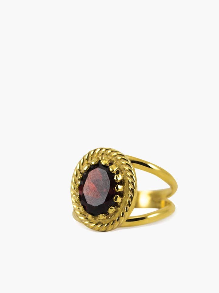 Luccichio Garnet Stacking Ring for wholesale by Vintouch Jewels