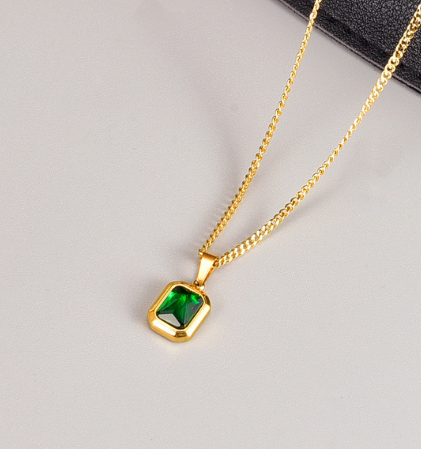 Gooddiy - Venta al por mayor Juegos de joyas - Collar de acero de titanio bañado en oro al por mayor0