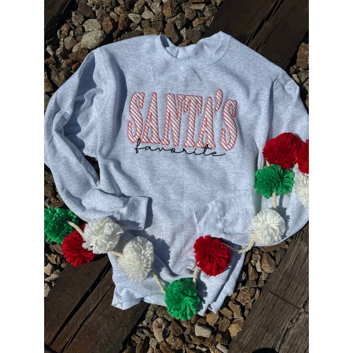 Shop Southern Belle - Wholesale Graphic Sweatshirt - Unisex - Santa's Favorite Christmas Sweatshirt