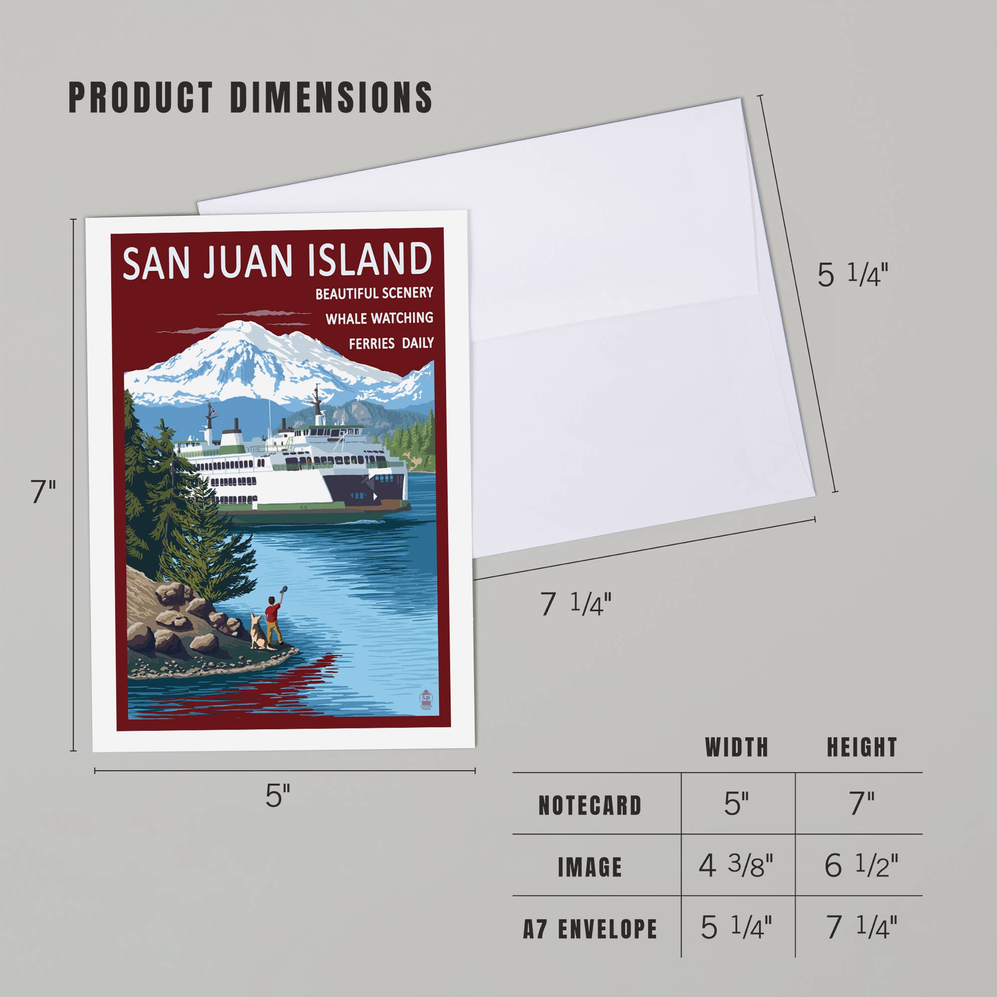Lantern Press - Wholesale Everyday Greeting Card - GREETING CARD San Juan Island, Boy Waving at Ferry4