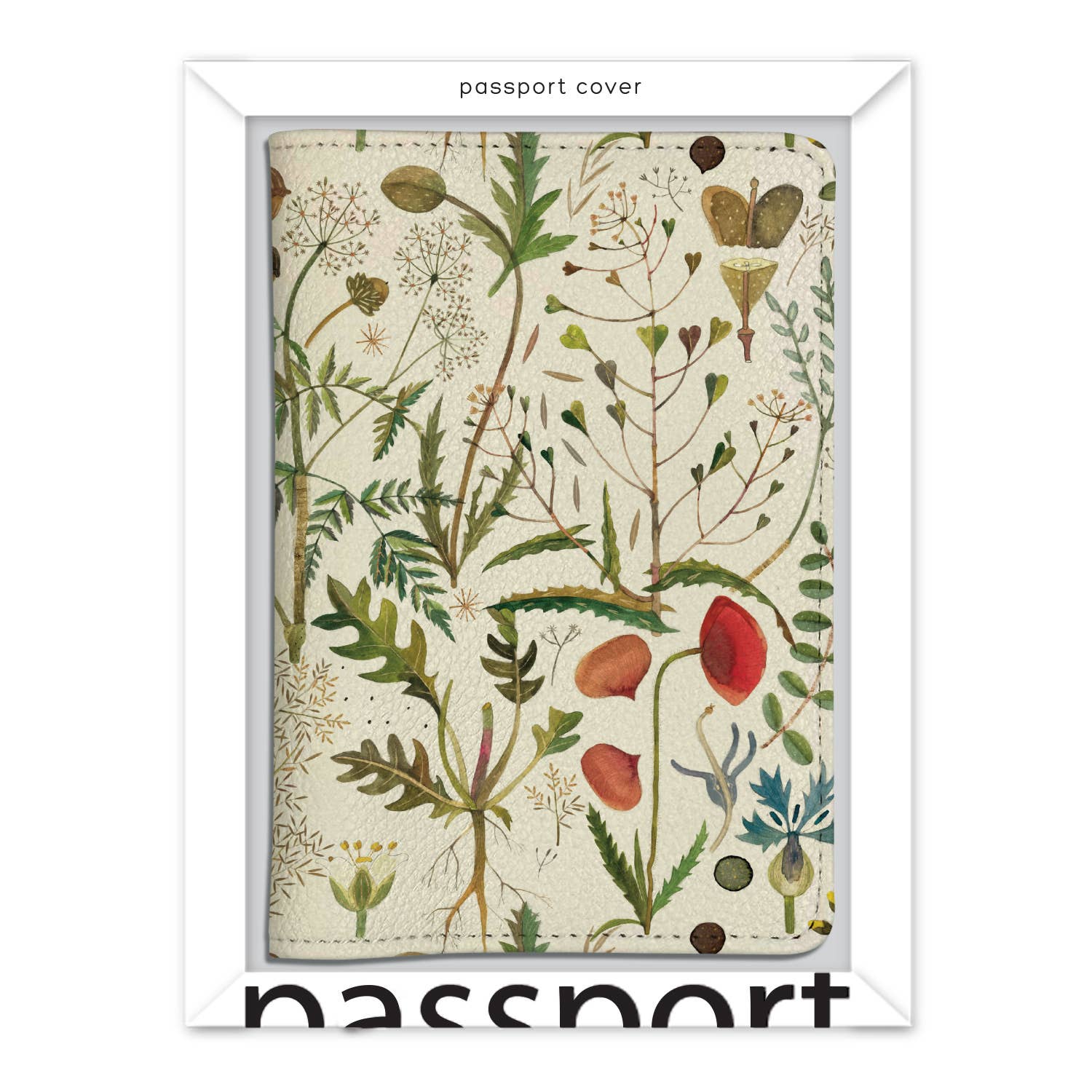 BV by Bruno Visconti - Wholesale Passport Case - Women's - Vegan Leather Passport Cover - Greens and Flowers6