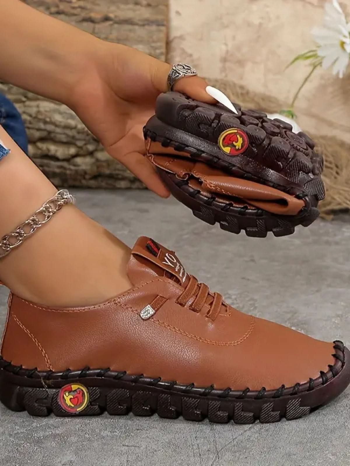 REMOVED BRAND - Wholesale Slip On Sneakers - Women's - PU Leather Round Toe Slip-Ons2