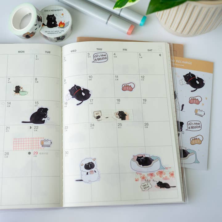 Moonaries illo - Wholesale Sticker - Funny Work Life Cat Sticker Sheet1