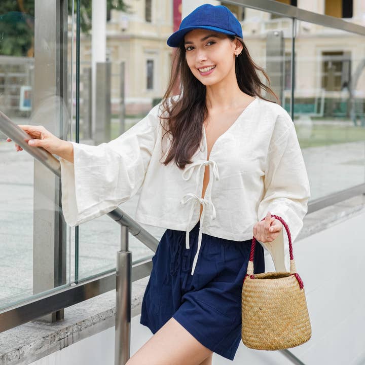 Cotton top with knots for wholesale by Dame Pach Bangkok