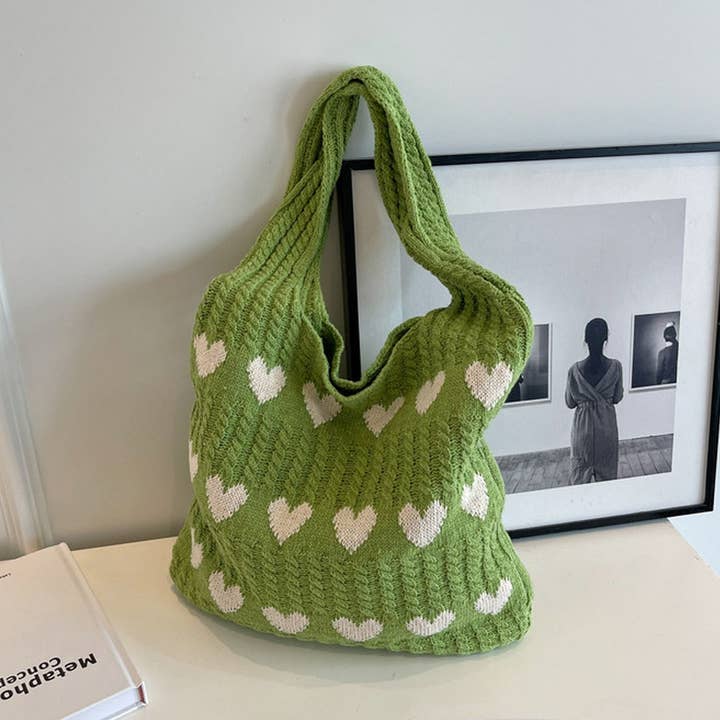 NINEXIS - Wholesale Tote Bag - Women's - CWAB1951_HEART KNIT TOTE BAG4
