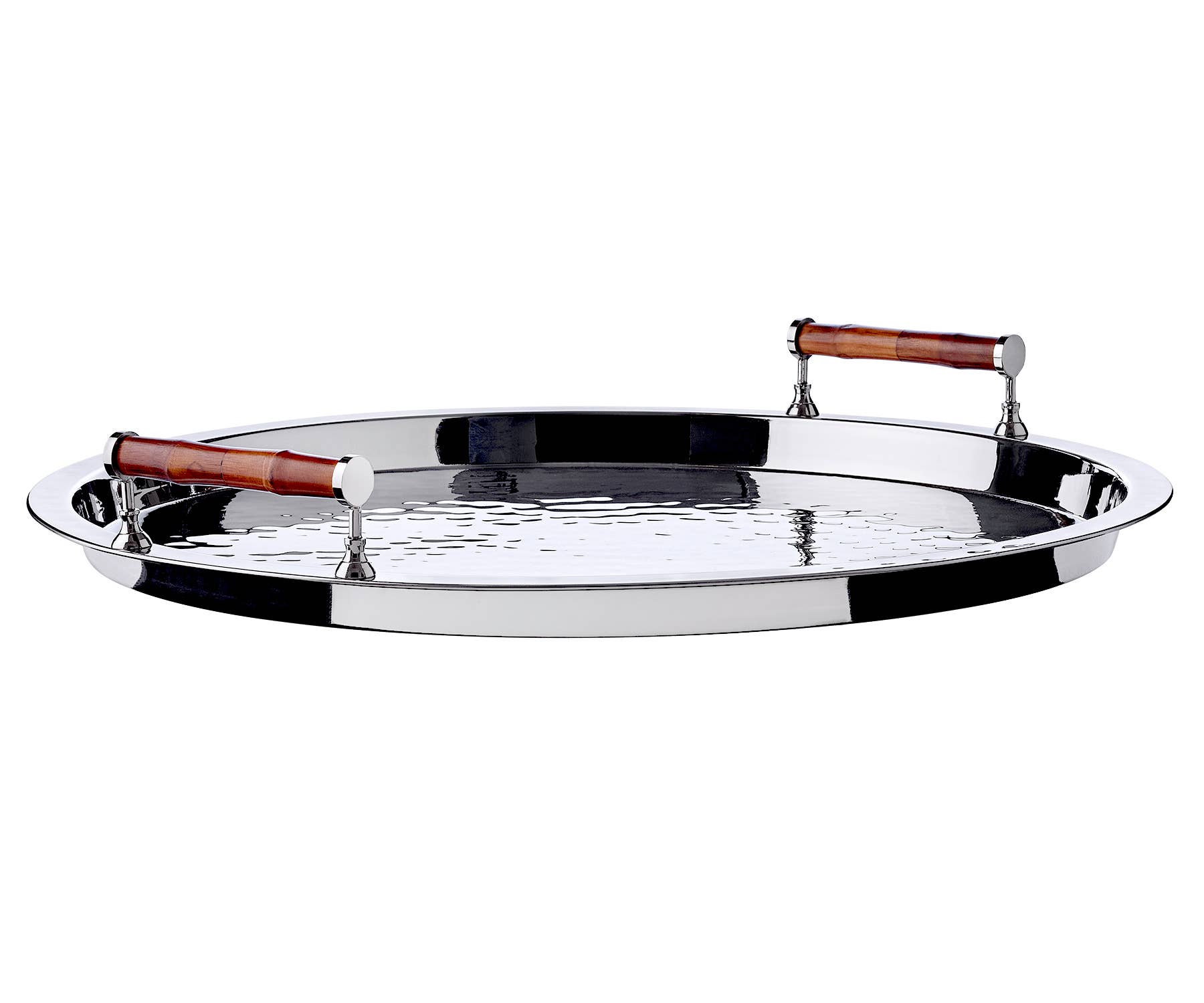 EDZARD - Wholesale Serving Tray - Serving Tray Hugo, Round, Stainless Steel Nickel-Plated1