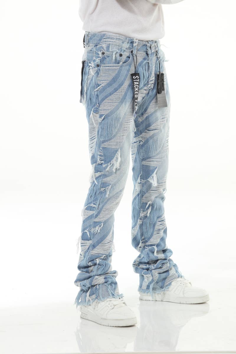 Stylo - Wholesale Jeans - Men's - Double Layered Cut and Sewn Stack Flare9