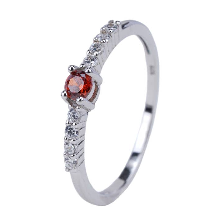 Födelsestenring - Januari (Granat) för wholesale av 925 STERLING