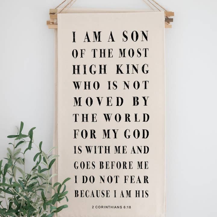 Hanging Scroll Banner | I Am A Son for wholesale by Revelation Culture