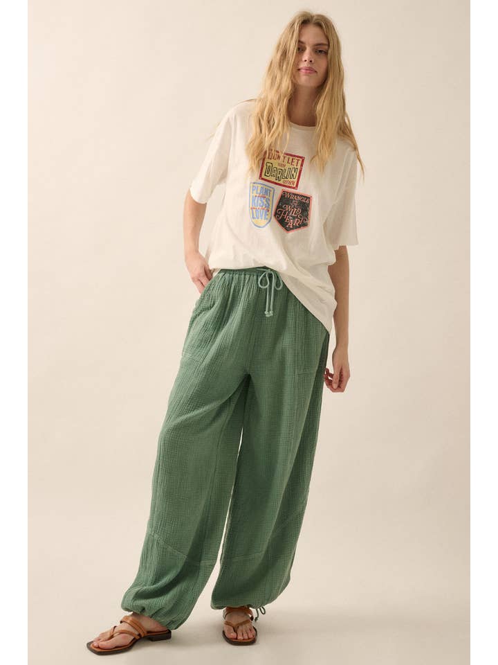 Promesa USA - Wholesale Pants - Women's - Mineral Washed Crinkle Cotton Parachute Pants9