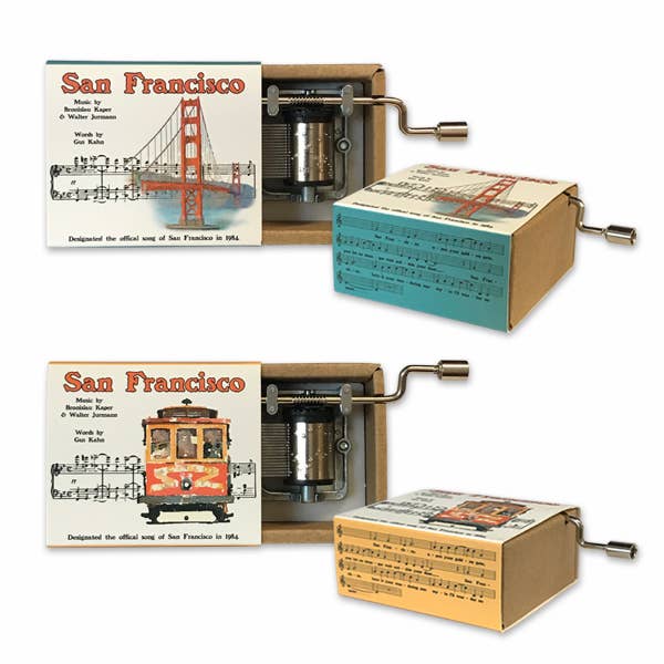 "San Francisco" Hurdy Gurdy (Music Box) - 2/asst for wholesale by SF Mercantile