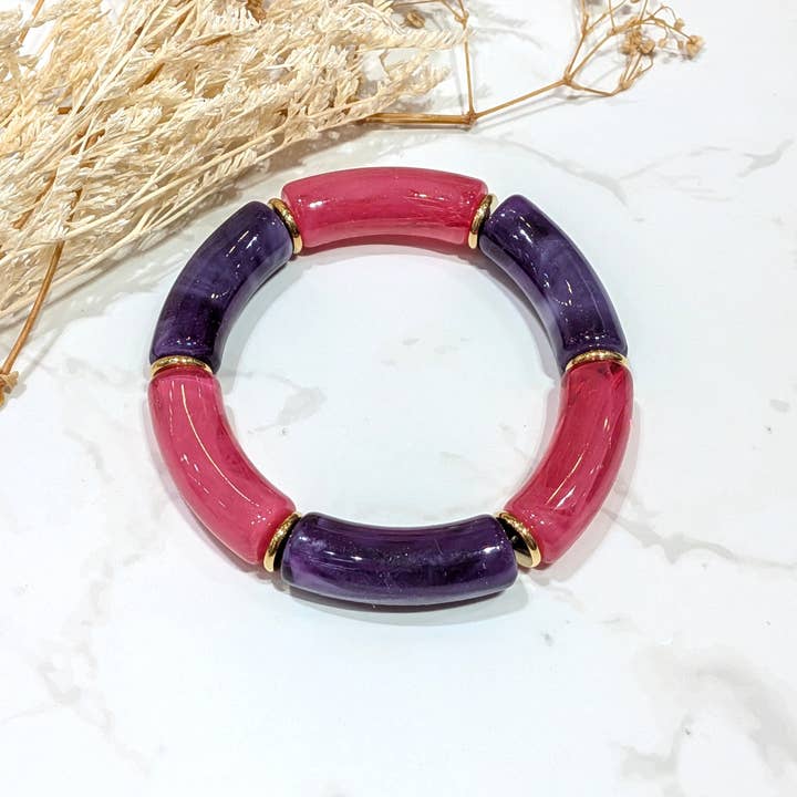LOLO & YAYA - Wholesale Link & Chain Bracelet - Elastic bracelet 1cm Kecy resin12