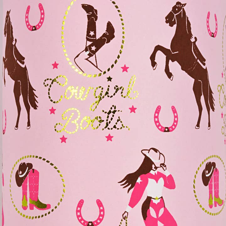 Carta da regalo Cowgirl Rosa/Marrone/Bianco/Rosa/Oro Foil per la vendita all'ingrosso da parte di MIDORI Inc.