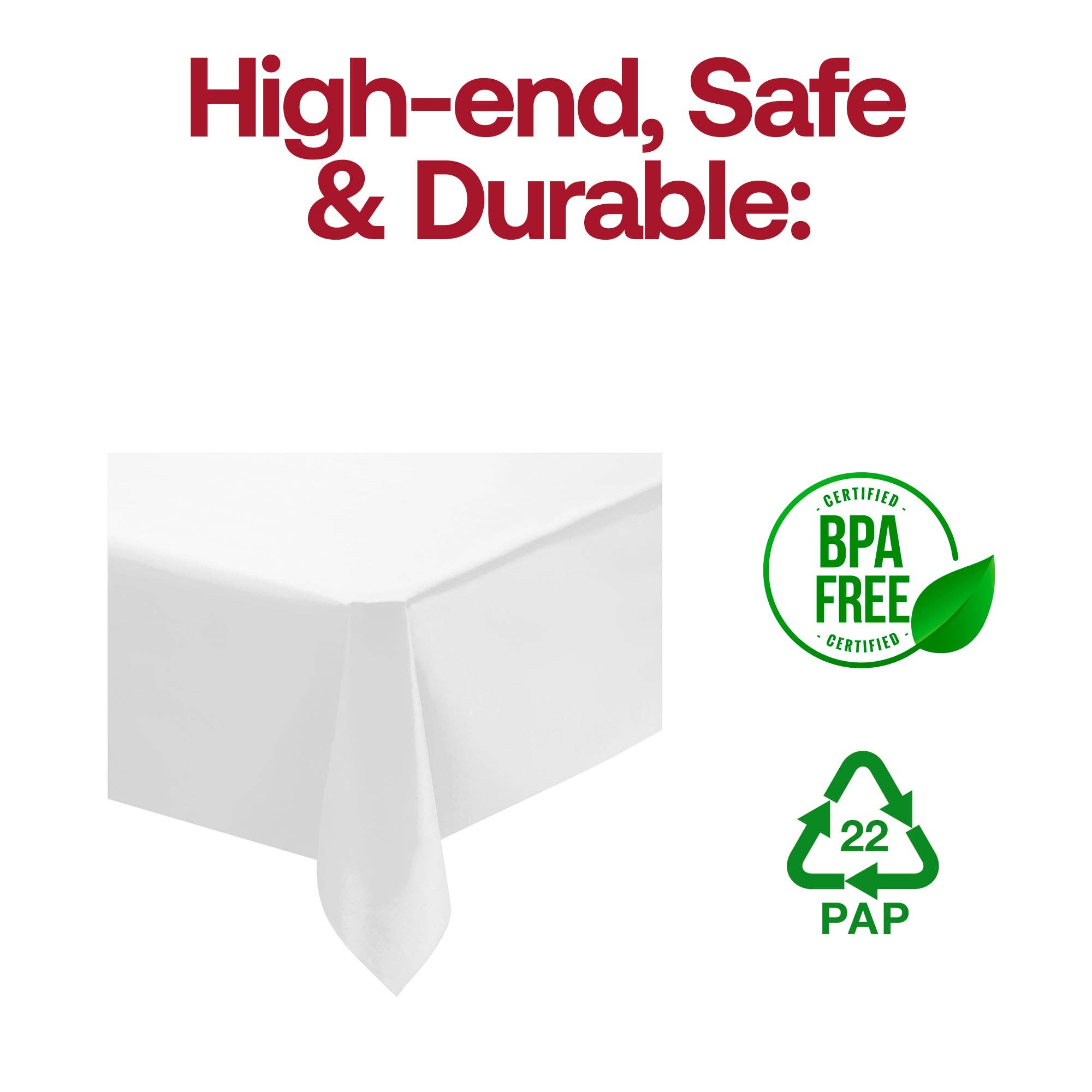 Smarty had a Party - Wholesale Tablecloth - 50" x 108" White Rectangular Linen-Like Tablecloth - 1 pc3