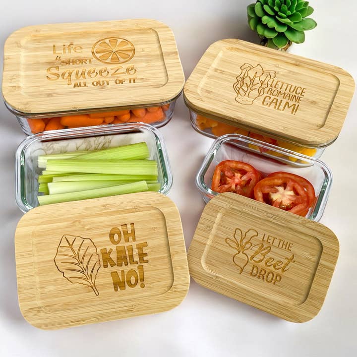 Jazzy Jade Designs - Wholesale Food Storage Container - Eco-Friendly Tupperware Glass Containers for Food (4 Piece)1