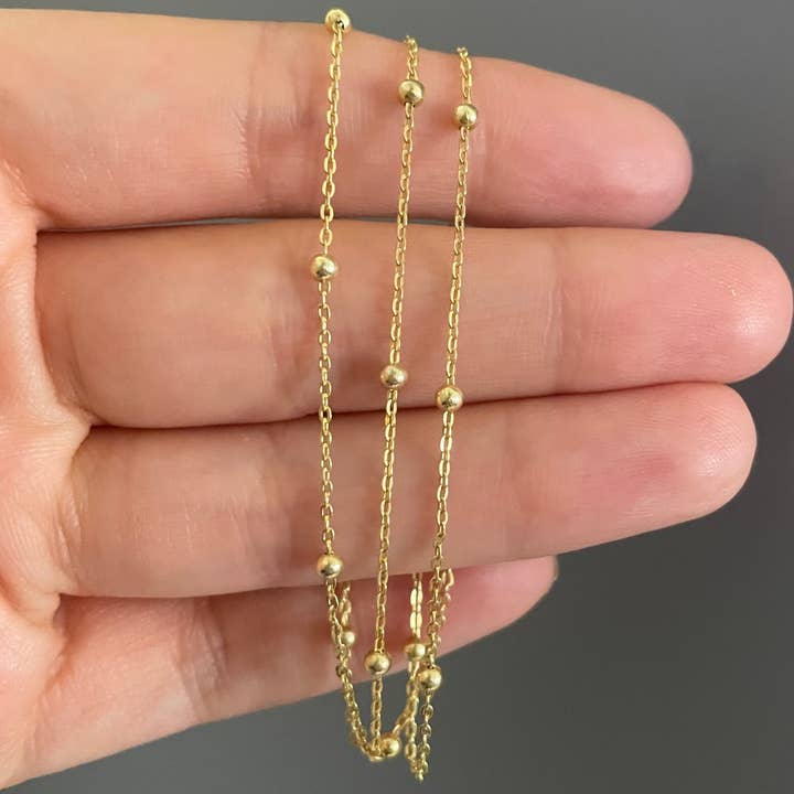 Cali Findings - Venta al por mayor Collares de cadenas y eslabones - Collar con forma de satélite en oro vermeil de 14 quilates sobre plata de ley3