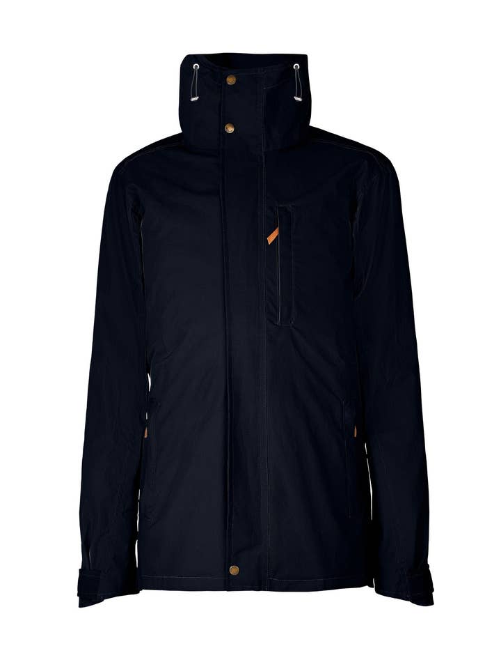 Men's Wax Jacket in Navy for wholesale by TROY London