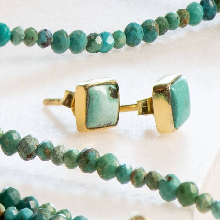 URBAN-EQUESTRIAN - Wholesale Pendant/charm necklace - Keepsake Turquoise Horseshoe Necklace - Gold5