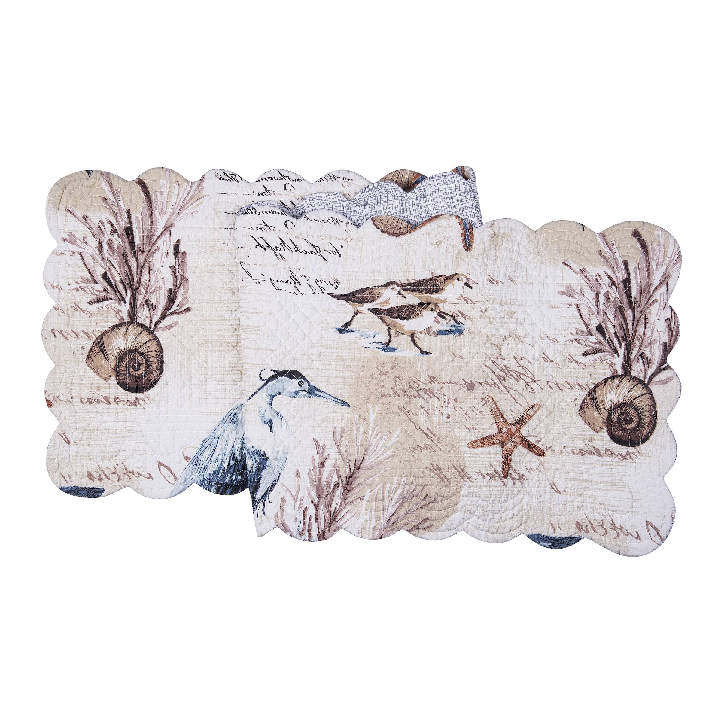 C&F Home - Wholesale Table Runner - Coastal Brunswick Island Blue Heron Bird Table Runner0