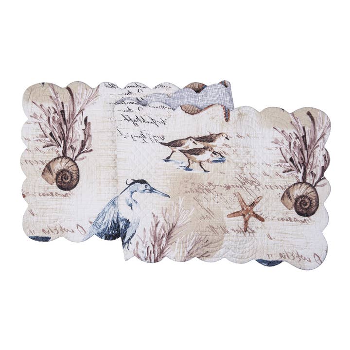 C&F Home - Wholesale Table Runner - Coastal Brunswick Island Blue Heron Bird Table Runner