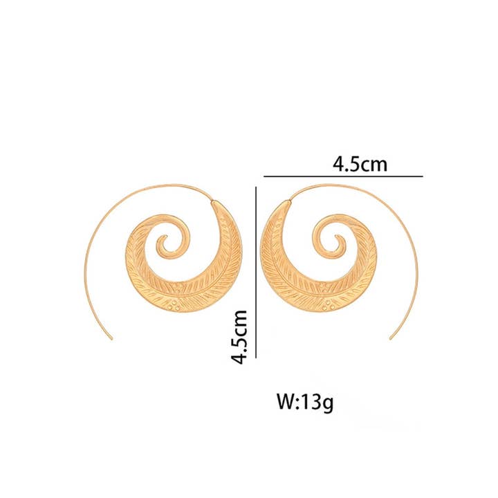 MoodGold - Wholesale Hoop Earrings - Bohemia Retro Alloy Hollow Earrings Accessories4