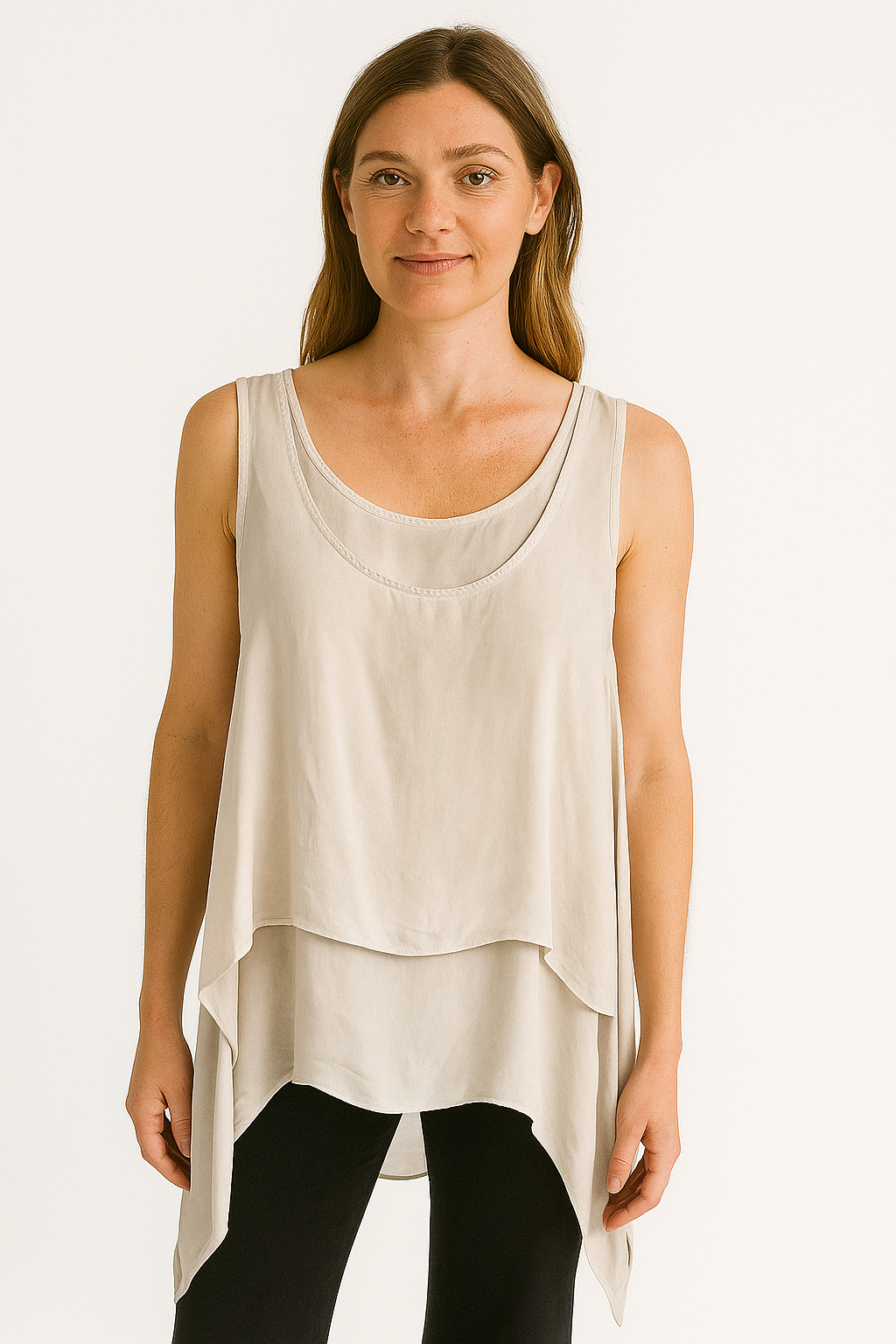 Lucy Sparks – wholesale Shirt – Women’s – COLD WASHED 2 PIECE SLEEVELESS TOP0