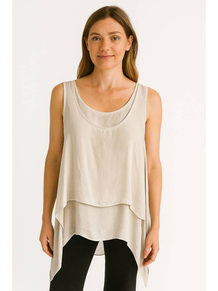 Lucy Sparks – wholesale Shirt – Women’s – COLD WASHED 2 PIECE SLEEVELESS TOP