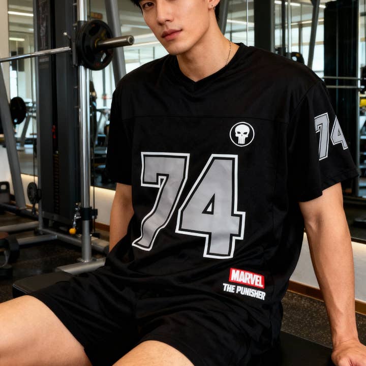 The Punisher Marvel Sport T-shirt - New York 74 for wholesale by COTTON DIVISION