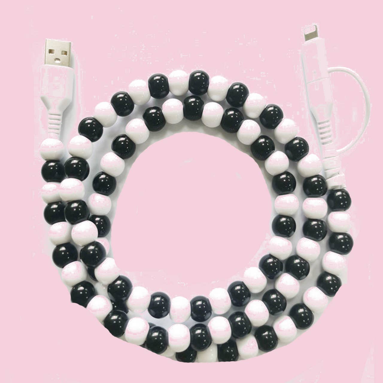 APHISON - Wholesale Charging Cable - Beaded Data Cable 2 in 1 type-c to ip151