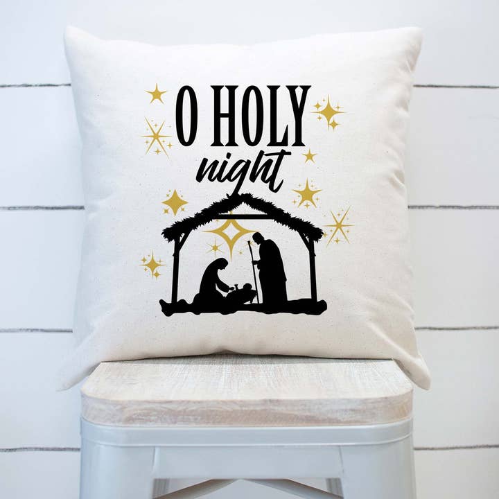 O Holy Night Vintage Bauernhaus Weihnachtsdekor Kissenbezug für den Großhandel von Rising Tide Vintage