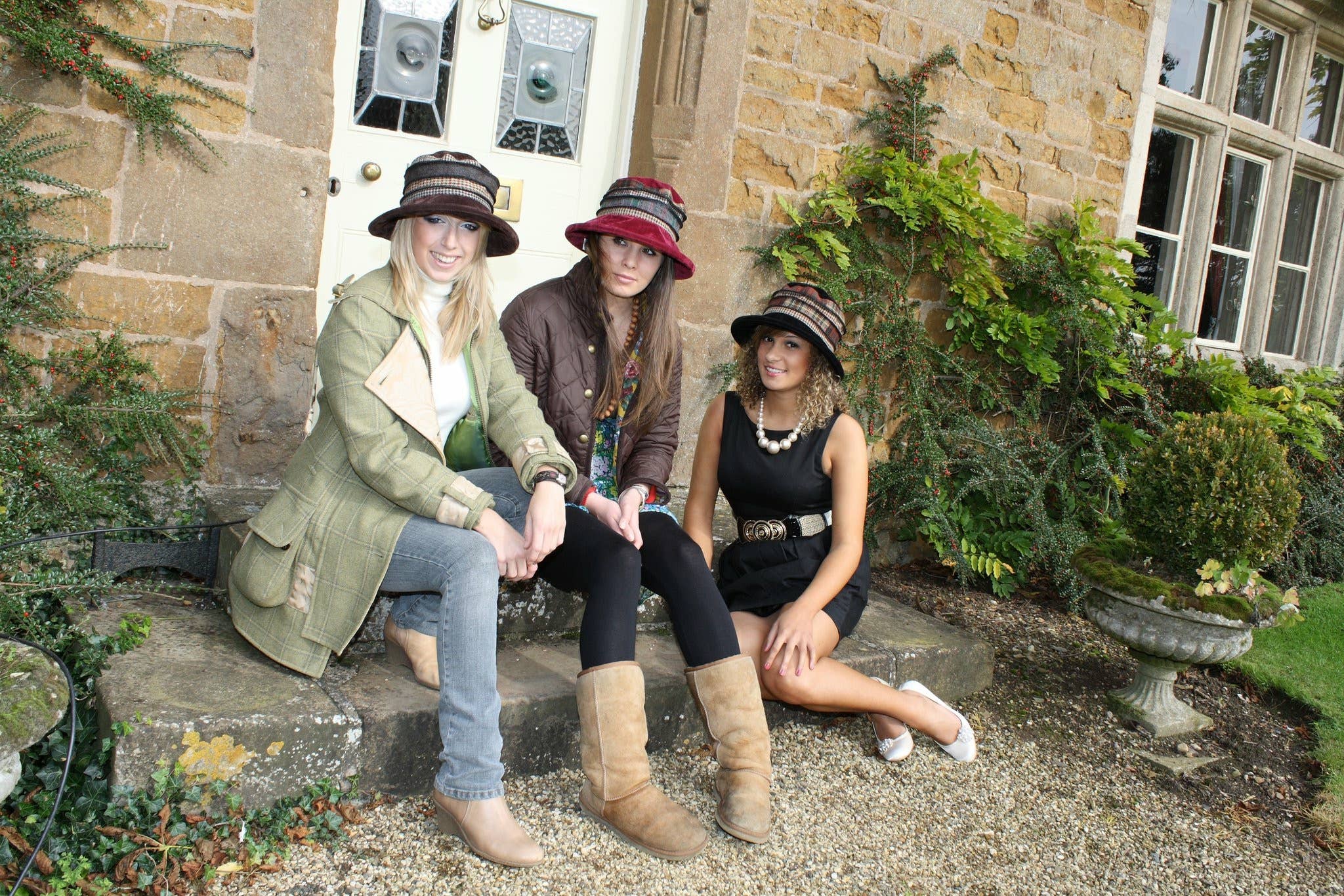 Peak & Brim Hats - Wholesale Cloche Hat - Women's - Fun Striped Jade Tweed Fall Hat for Ladies in Burgundy Red5