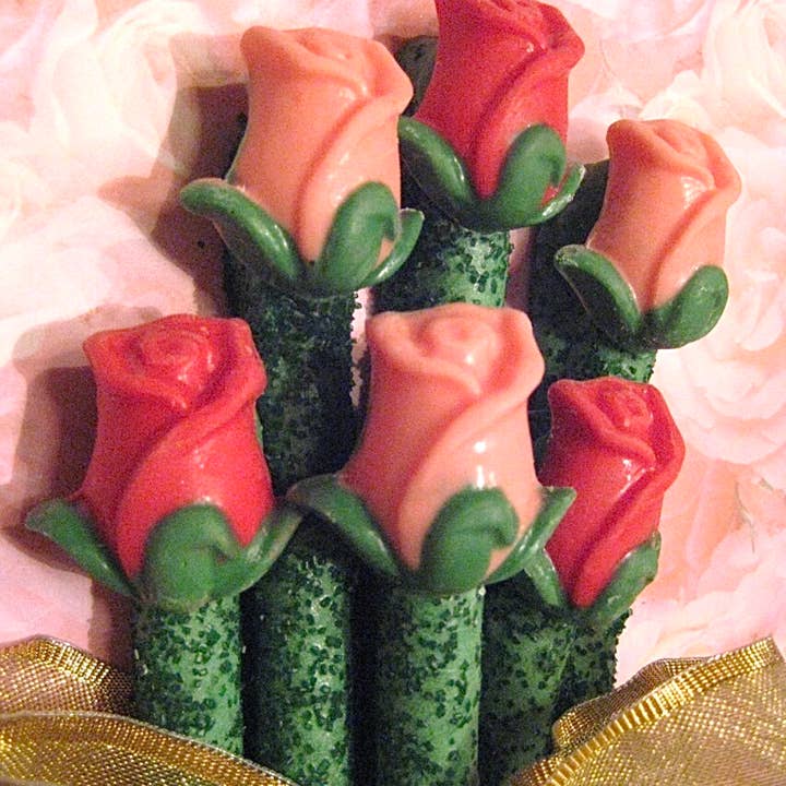 Delightful Chocolates - Wholesale Chocolate Covered Sweets - Long Stem Rose Chocolate Covered Pretzel Rods5