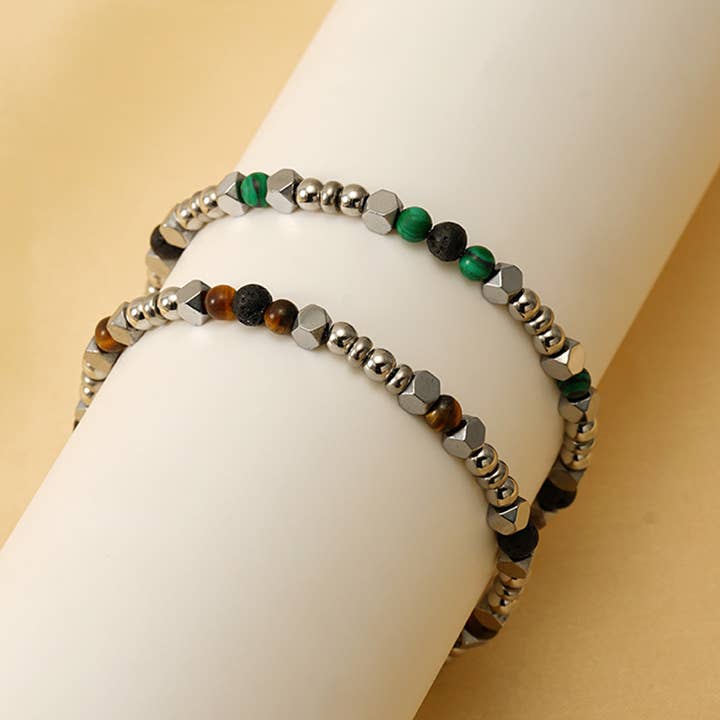 NICHE TITANIUM STEEL VOLCANIC TURQUOISE BRACELET for wholesale by Lily Clothing