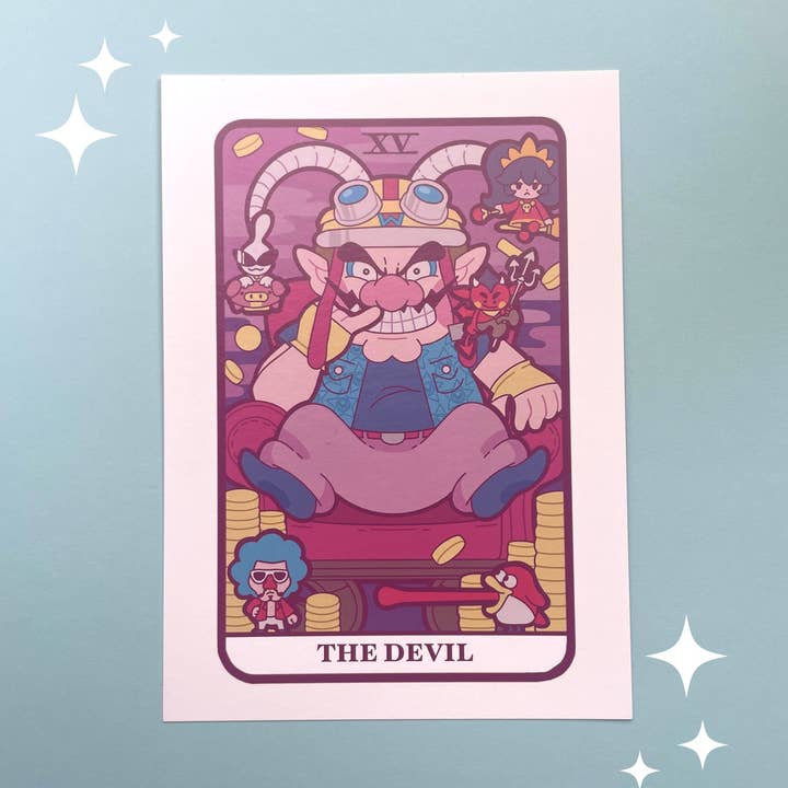 Easybriizy Draws - Wholesale Art Print - Wario Video Game 5x7 Tarot Art Print0