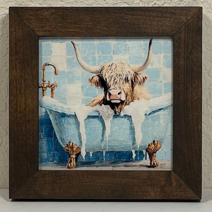 timber cove designs – Großhandel Wanddeko - Kind & Baby – Gerahmter Kunstdruck, Gerahmte Wandkunst, Kunst mit Hochlandrindern 3