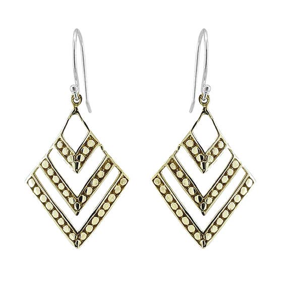 Latão Sólido Wide Chevron Dangle por atacado de SITA
