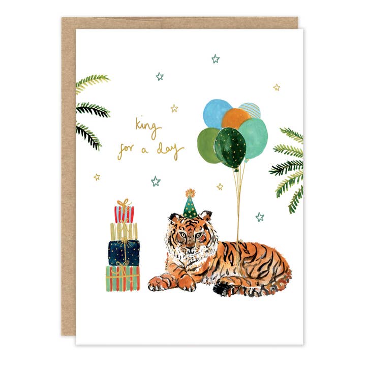 King For A Day Tiger Birthday Card for wholesale by Biely & Shoaf