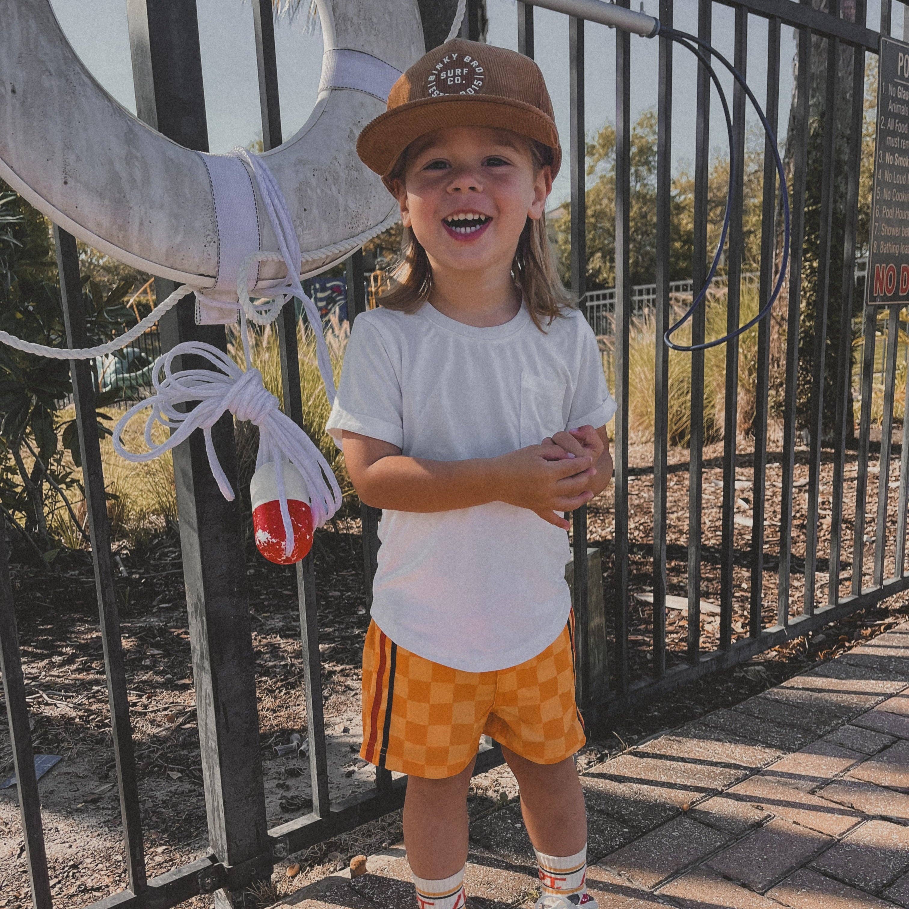 Little Rad Things - Wholesale Shorts - Kids - [PRE-ORDER] RETRO-WAVE HYBRID BOARD SHORT - YELLOW3