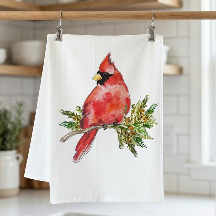 Cardinal Kitchen Towel for wholesale by Pamela Cassidy Designs