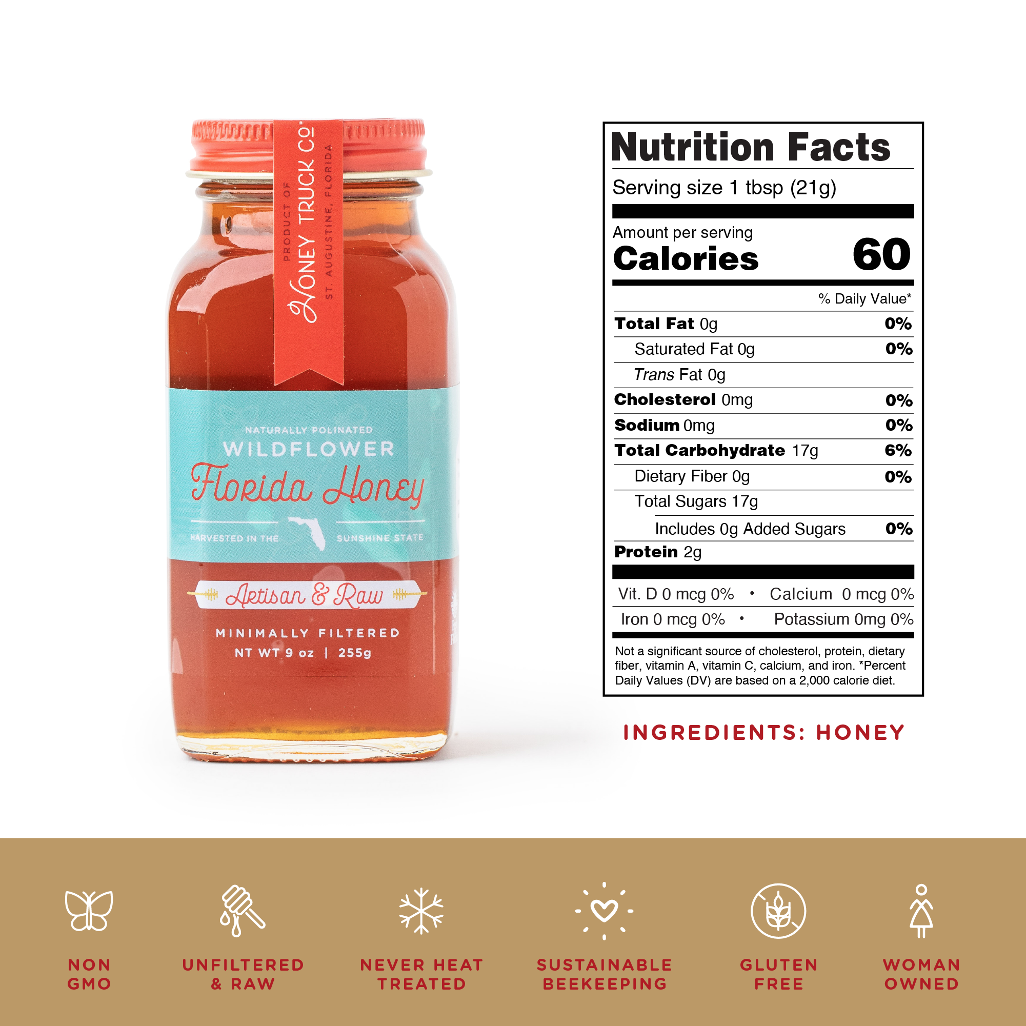 Honey Truck Company - Wholesale Honey - Raw Honey from Florida | 9oz | 12 Pack | Charcuterie 5