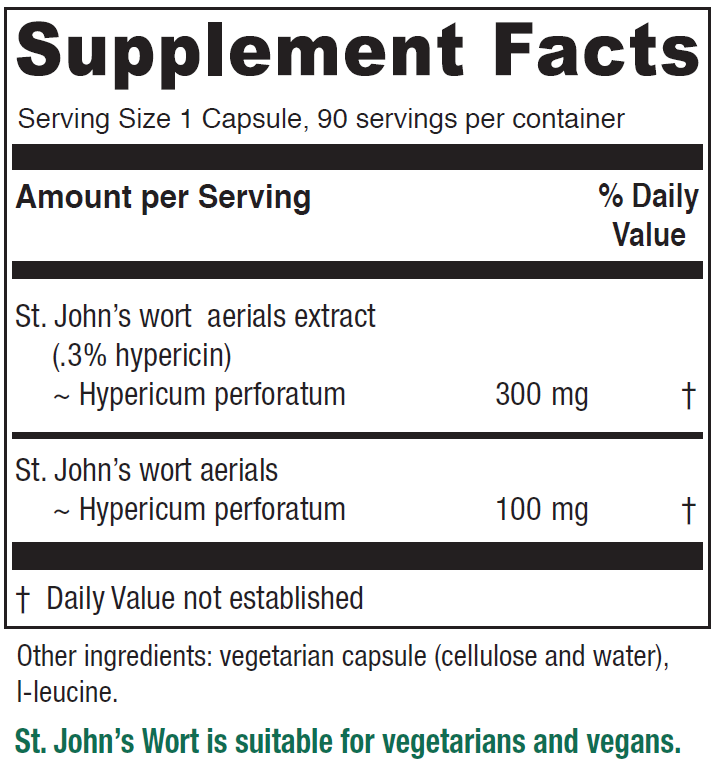 Vitanica - Wholesale Oral Supplement/Vitamin - St. John’s Wort / 90 caps btl1