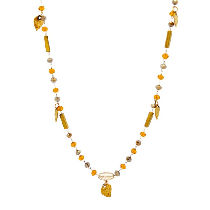 AMORINO SRL - Wholesale Beaded/Pearl Necklace - Necklace With Crystal And Heart - NK22135D1823