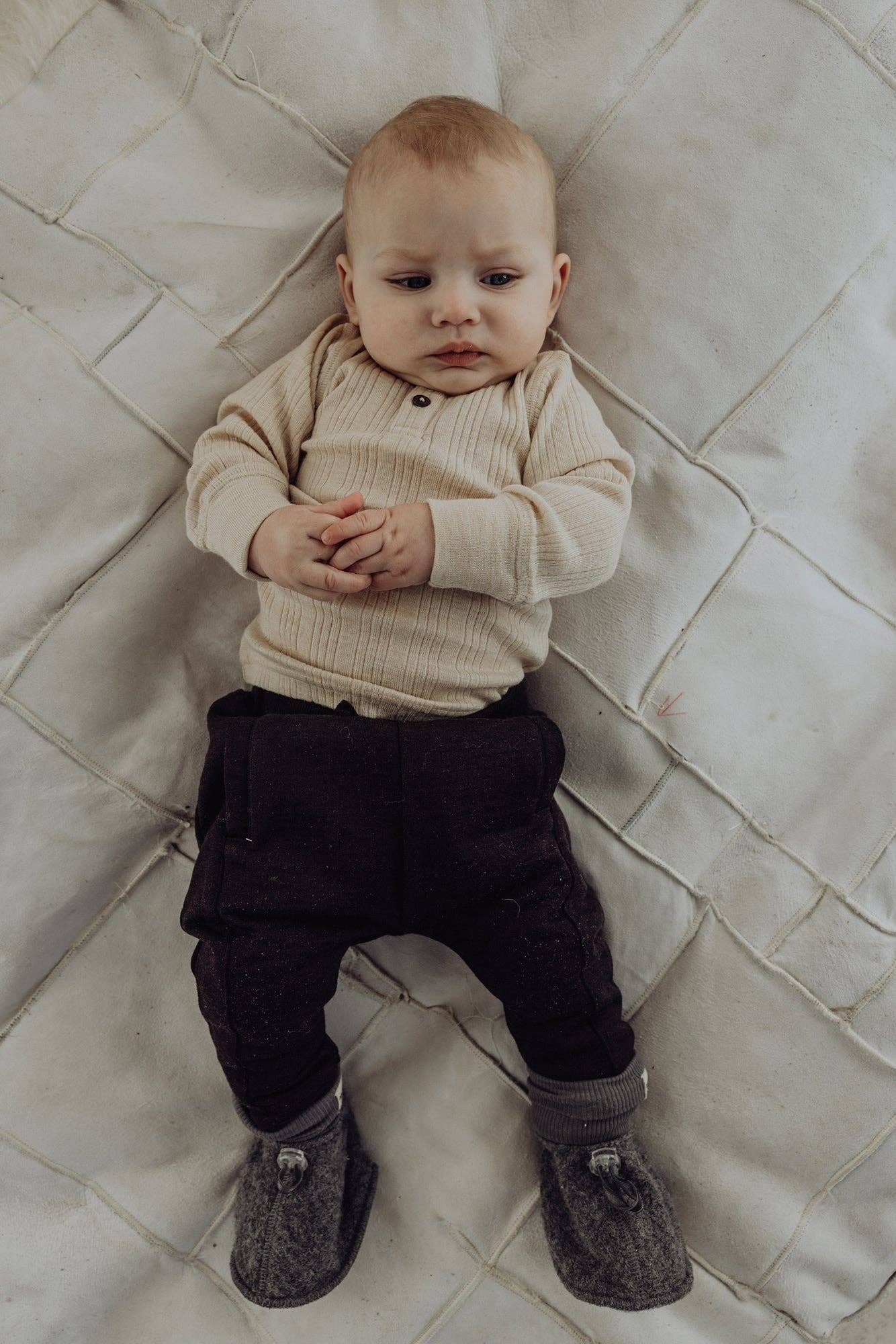 Finch & Fable - Wholesale Booties - Baby - Wool Baby Booties - Storm1