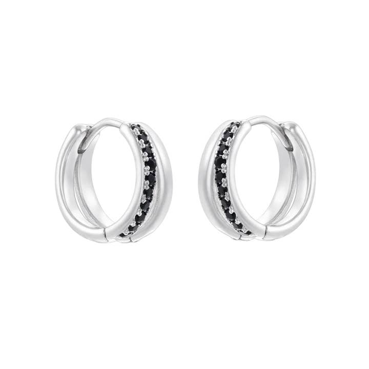 Rosies - Wholesale Hoop Earrings - Elena hoops black3