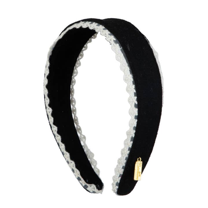 Hoofdband van wol met rand voor wholesale door Heirlooms New York