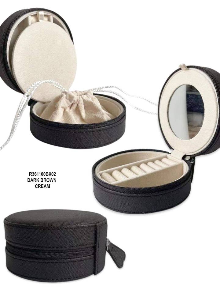 Rund smyckeskrin med spegel för wholesale av Carole Inc.