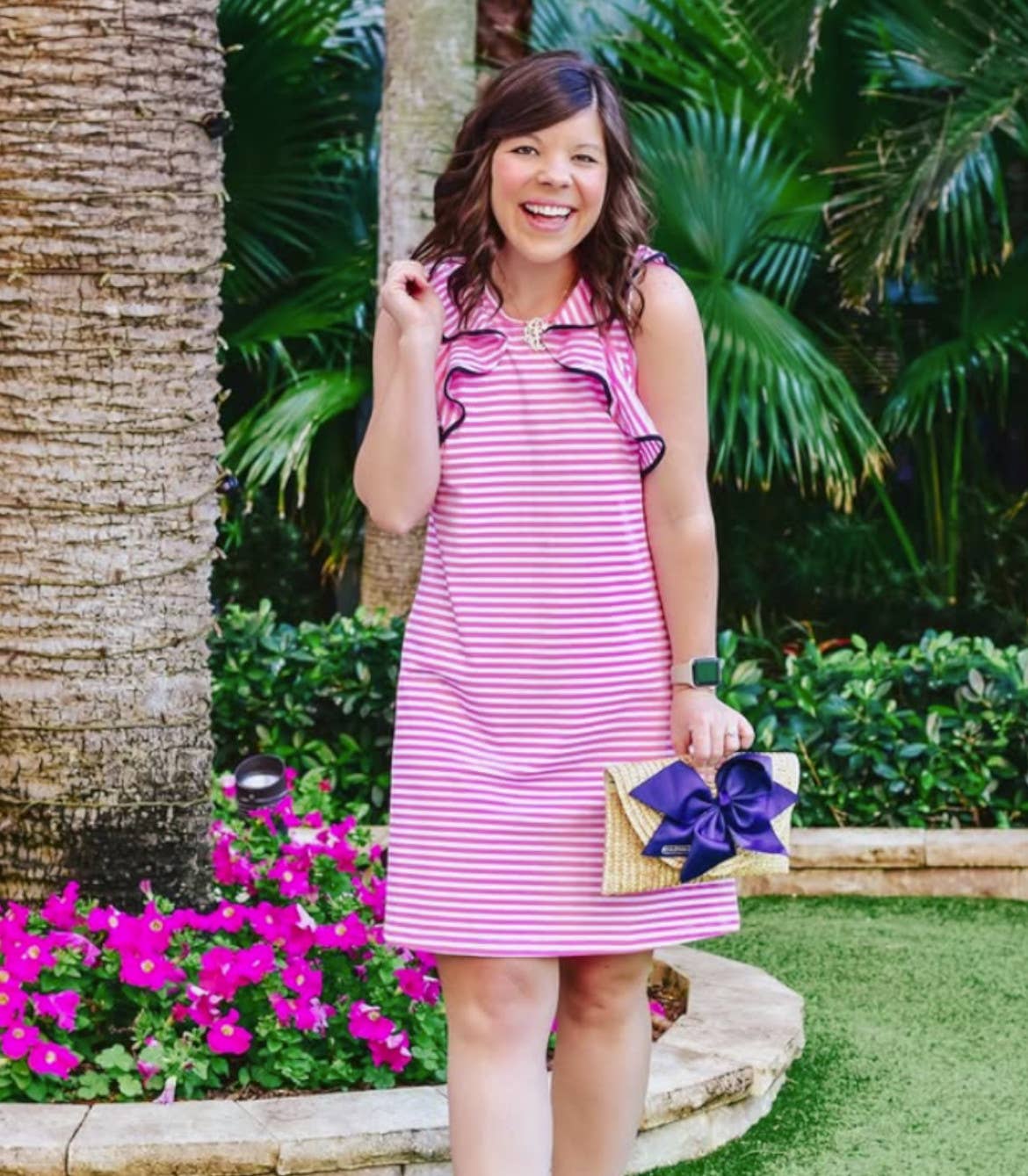 Peachy Pendants - Wholesale Clutch Bag - Women's - Vineyard Straw Clutch with Navy Bow7