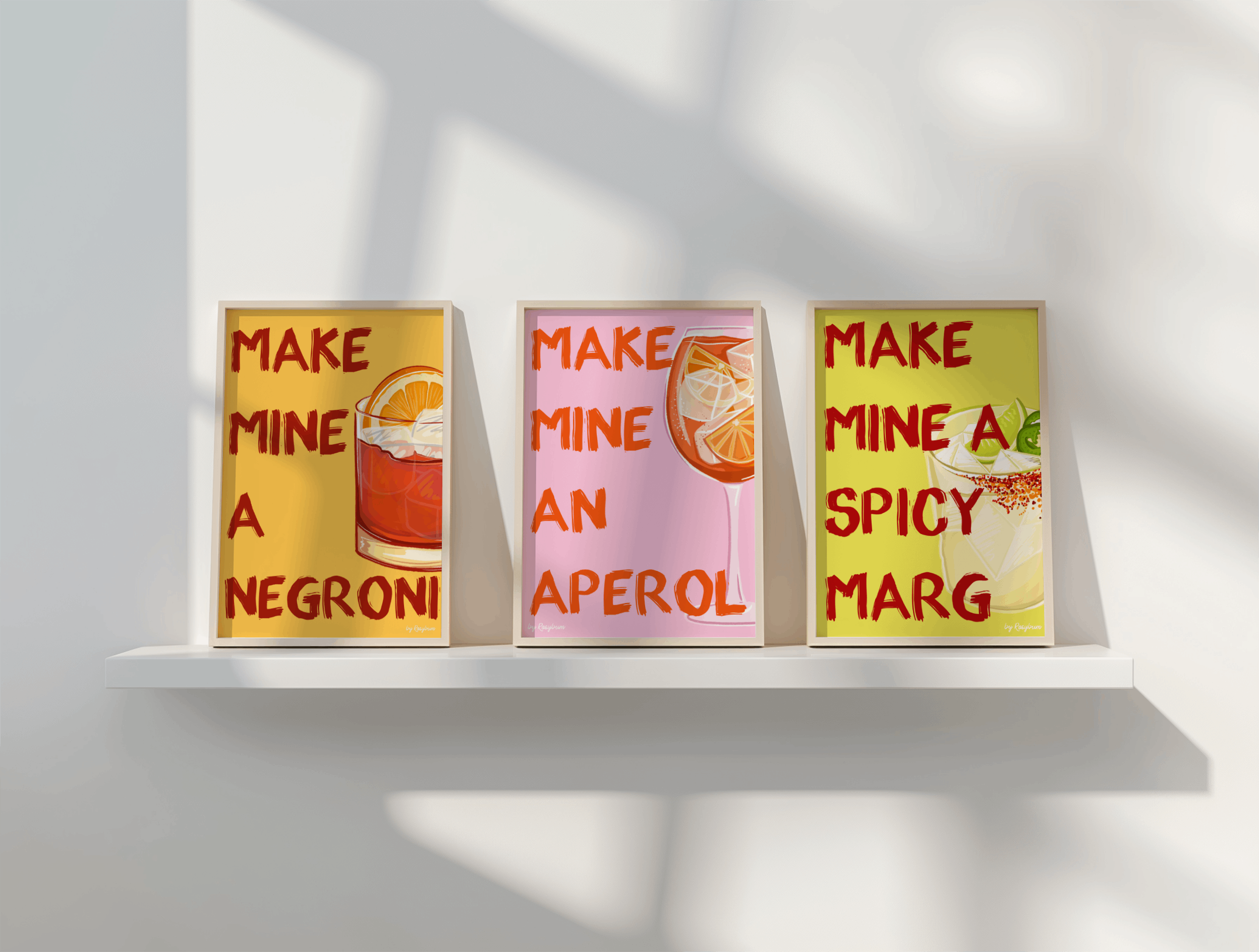 by Rosybum - Wholesale Art Print - Make Mine A Spicy Marg - Spicy Margarita Cocktail Wall Art2