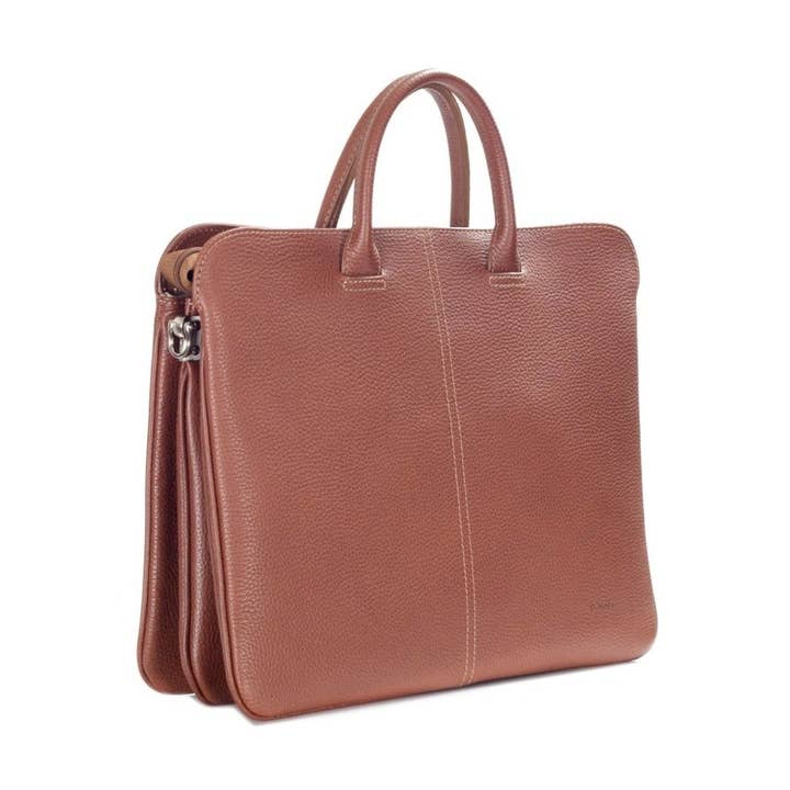 Premium Pebbled Läder Laptop väska portfölj för wholesale av O.Concept Fashion